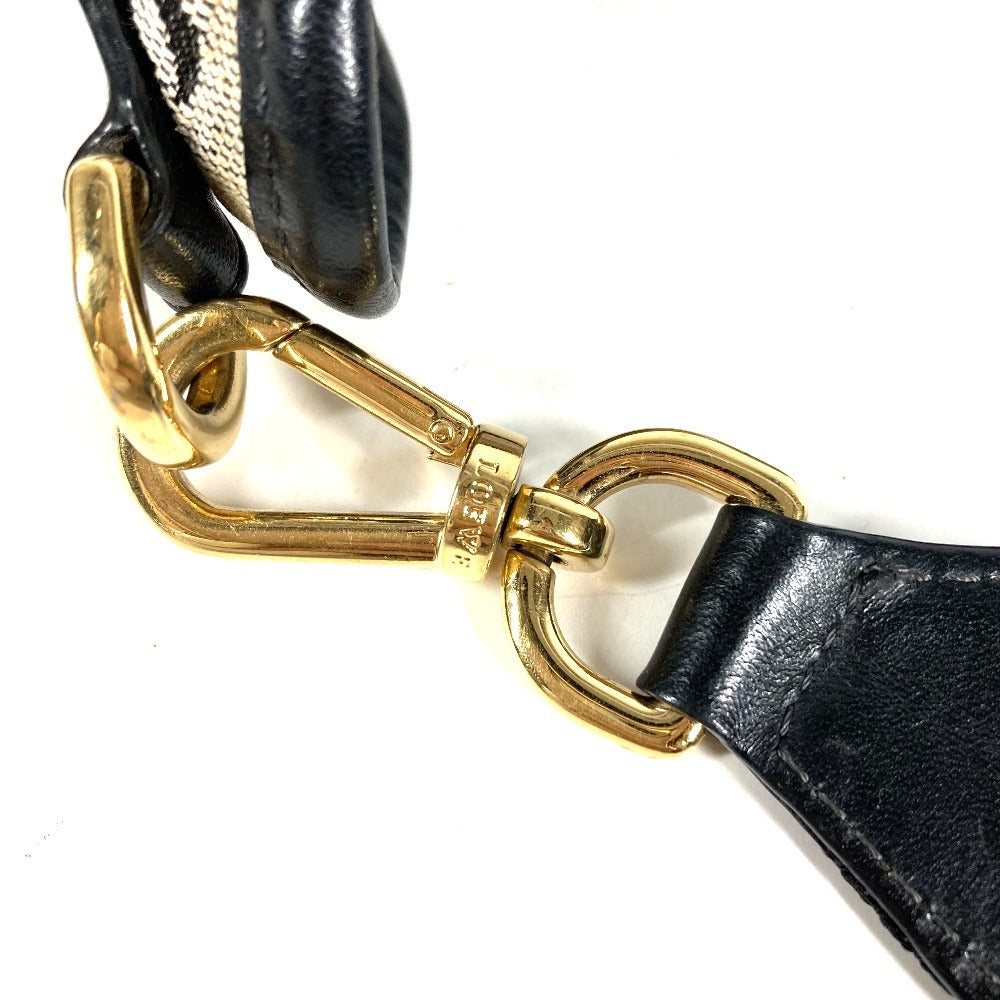 LOEWE Vintage Padlock Logo Crossbody Shoulder Bag in Leather/Canvas, Unisex, Black