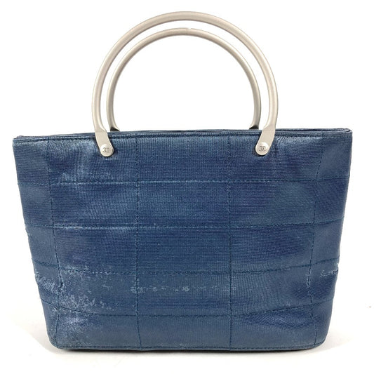 CHANEL CC ココマーク ロゴ メタルハンドル カバン トートバッグ ミニバッグ ハンドバッグ ナイロンキャンバス ユニセックス ブルー