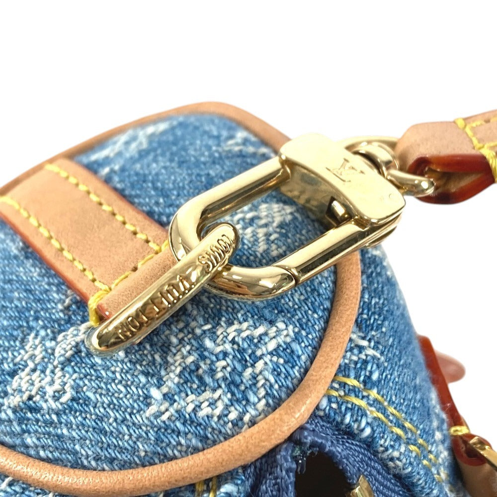 LOUIS VUITTON M01701 Monogram Denim Bijou Sac Micro Speedy Bag Charm Key Holder Monogram Denim Unisex Blue