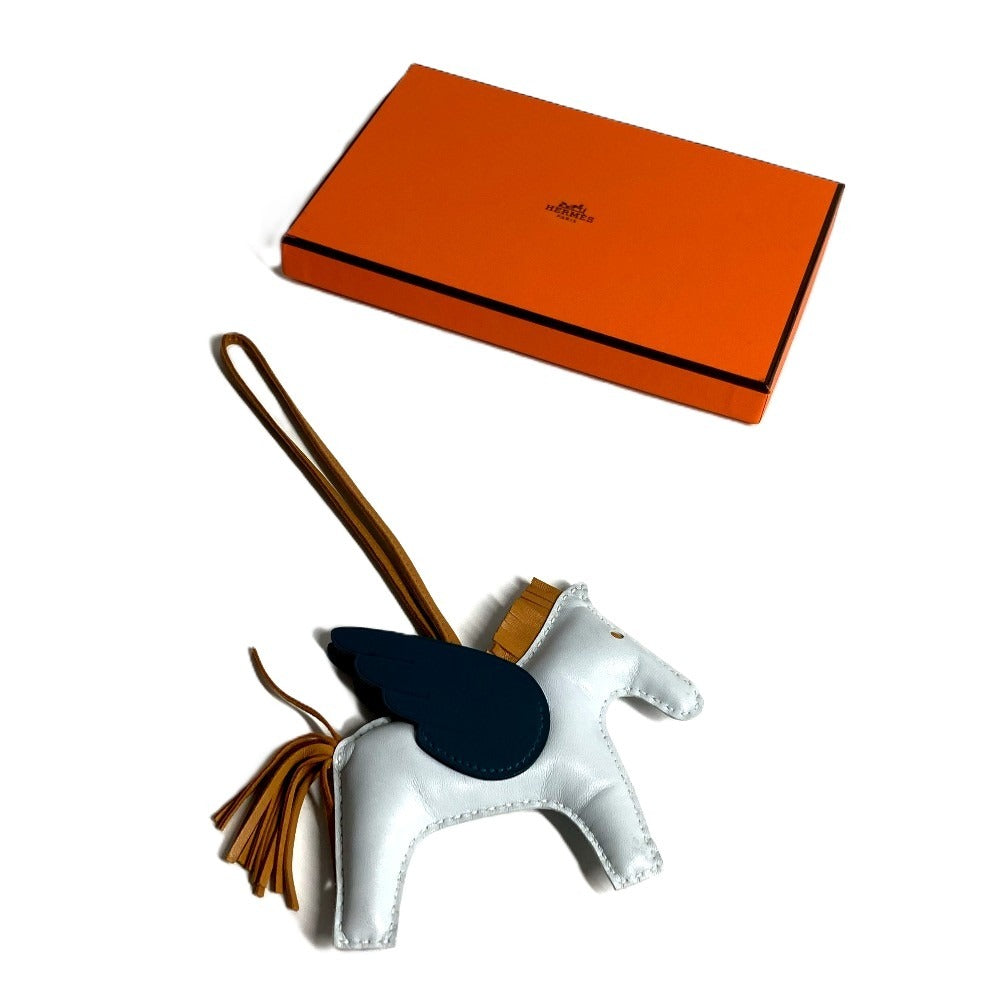 HERMES 馬 キーホルダー シュバル ロデオ ペガサス MM ロデオペガサスMM バッグチャーム チャーム アニョーミロ ユニセックス ブルー