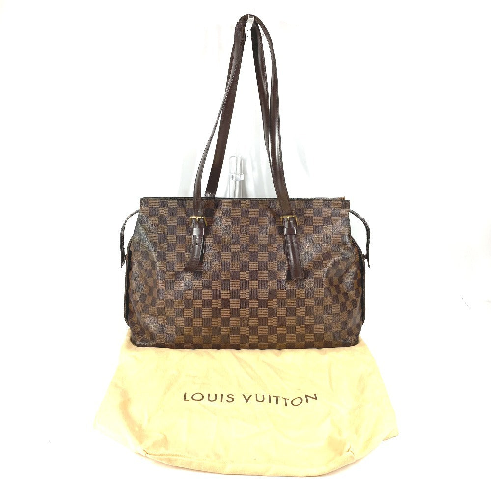 LOUIS VUITTON N51119 Damier Chelsea กระเป๋าสะพาย กระเป๋าถือ กระเป๋าสะพายข้าง แคนวาสลาย Damier Unisex สี Ebony น้ำตาล