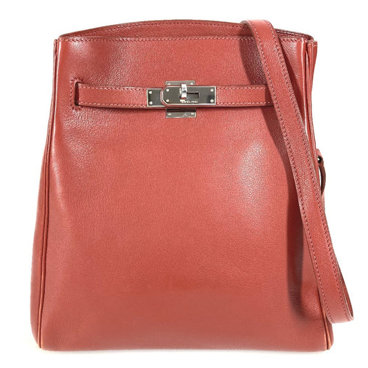 HERMES vintage Kelly Sports MM Kelly Sports MM shoulder bag Shoulder Bag Leather Brown/SilverHardware Used
