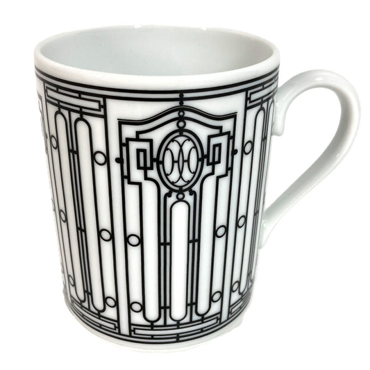 HERMES H DECO Tableware, cups, coffee cups Mug Pottery White/Black Used