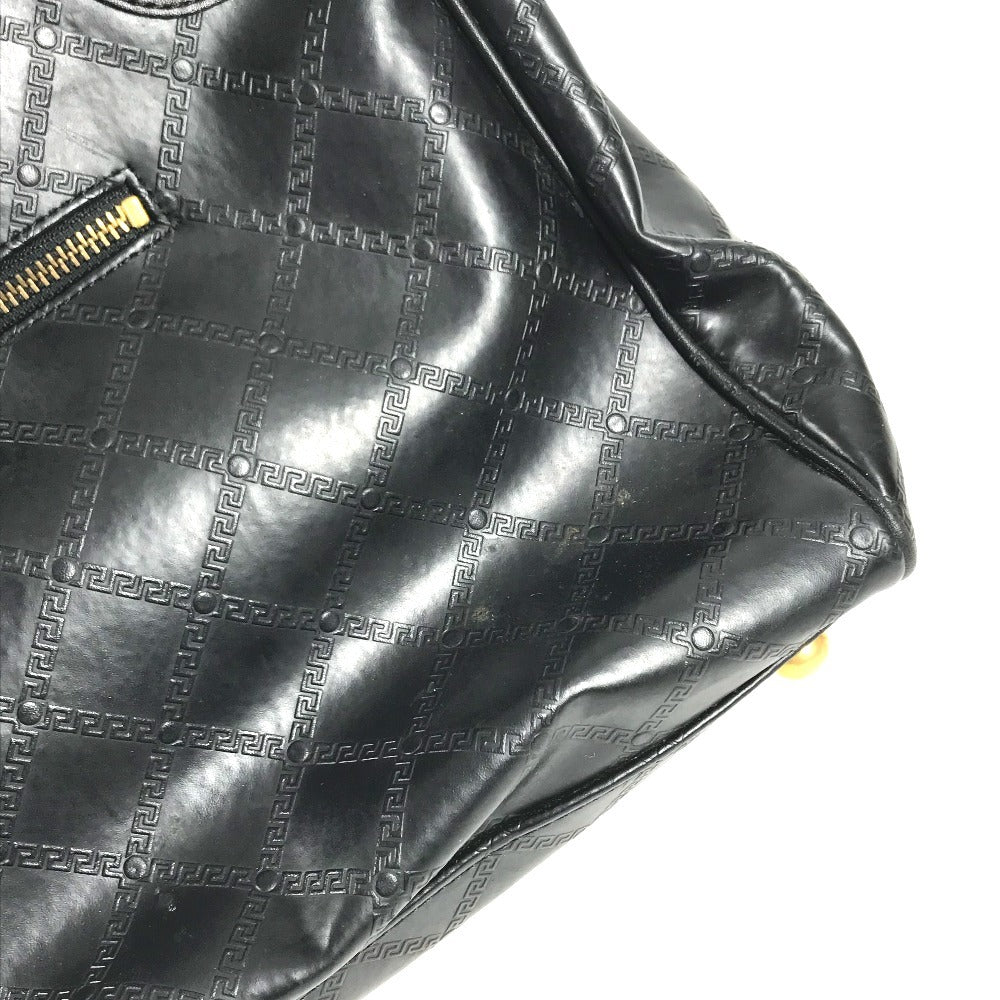 VERSACE Vintage Key Holder Included medusa logo Hand Bag Bag Travel Bag Travel Bag Duffle Bag Leather Black Used
