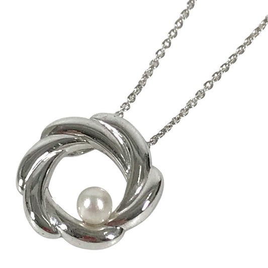 TASAKI Logo pearl Accessories Jewelry Chain Necklace Necklace Metal Silver Used