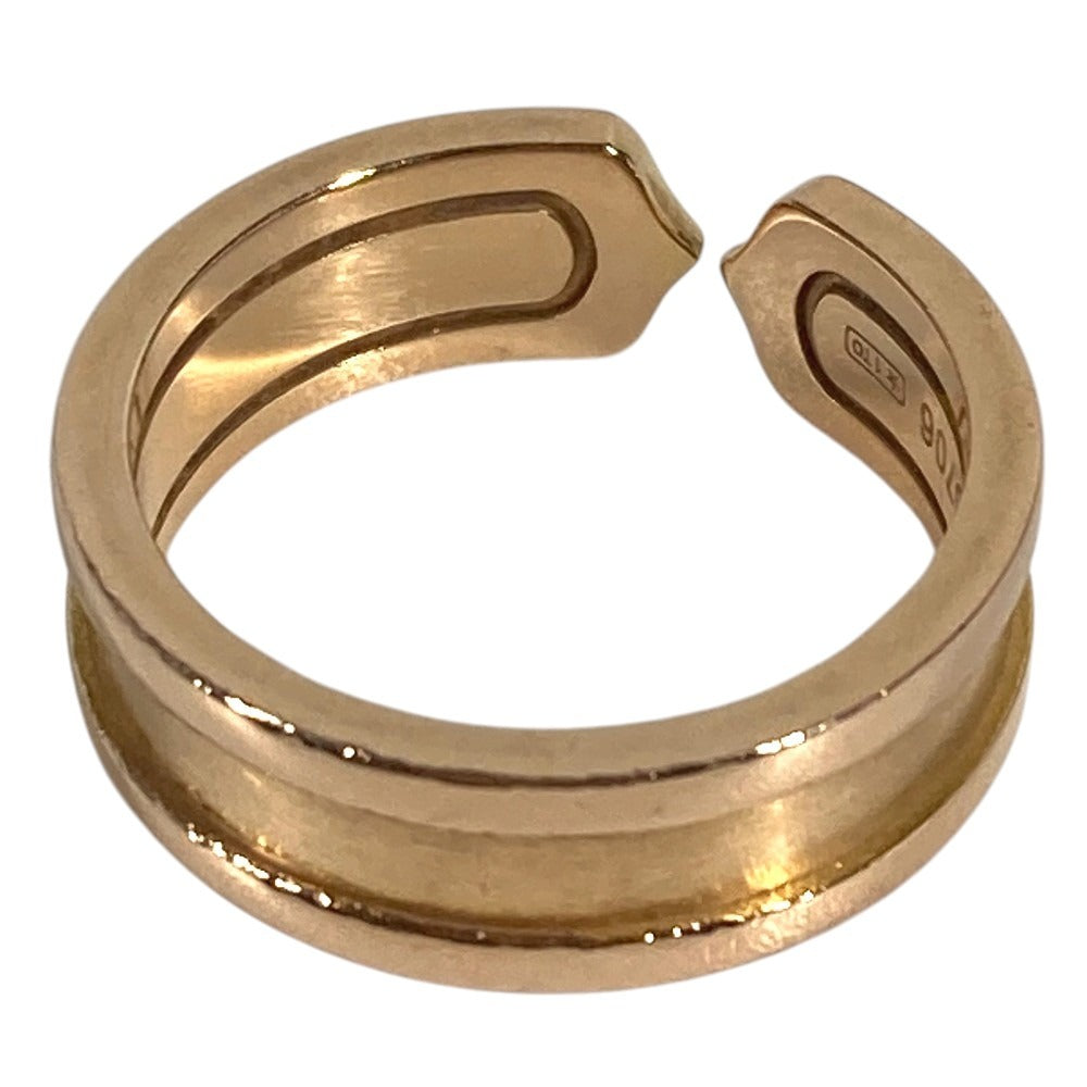 CARTIER K18 Gold 18K 2C Ring Logo Accessory Jewelry Ring YG750 Gold Used