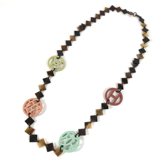 HERMES collier deva corne de buffle コリエ ディーヴァ バッファローホーン ロゴ アクセサリー ロングネックレス ネックレス バッファローホーン レディース マルチカラー