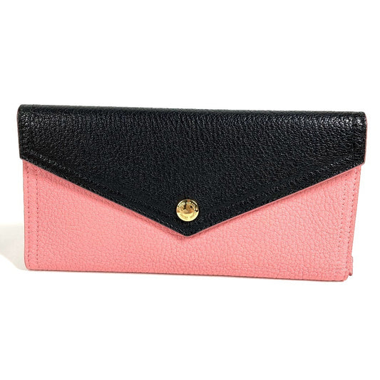 MIUMIU 5MH013 マドラス ロゴ バイカラー フラップ ロングウォレット 2つ折り 長財布 レザー ユニセックス ピンク