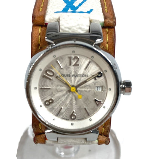 LOUIS VUITTON Q121K モノグラムマルチカラー タンブール レディースウォッチ ウォッチ 時計 革ベルト レザー 腕時計 モノグラムマルチカラーキャンバス レディース ブロン ホワイト