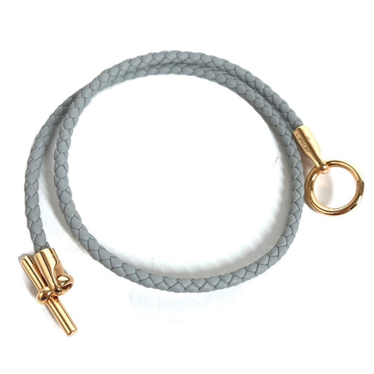 HERMES Double Brace Glenan Bracelet Double Tour Jewelry accessories Bracelet Leather gray Used