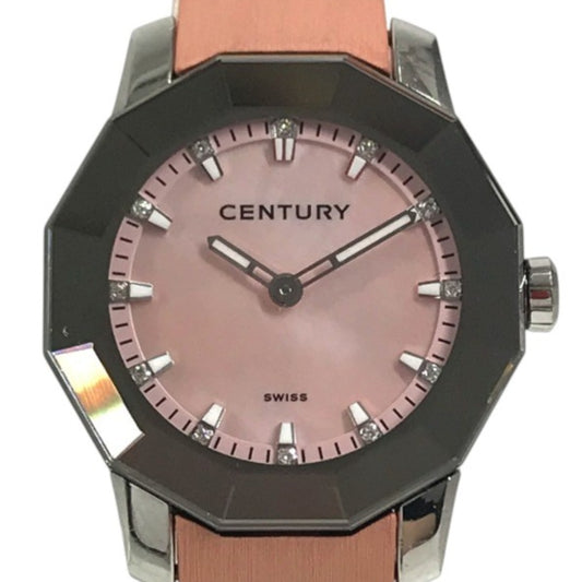 CENTURY 606.7.S.A3.13.15D.QQN 12PD Diamond PRIME TIME Quartz Women's Watch Wristwatch SS / rubber pink Used