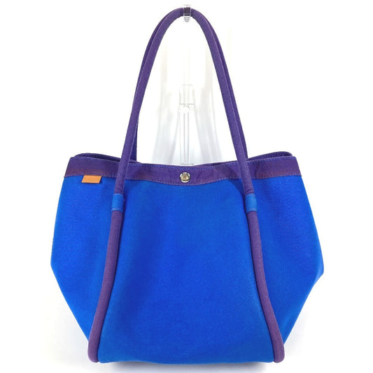 HERMES ポーチ付き サック バガ GM サックバガGM カバン トートバッグ ハンドバッグ キャンバス レディース ブルー