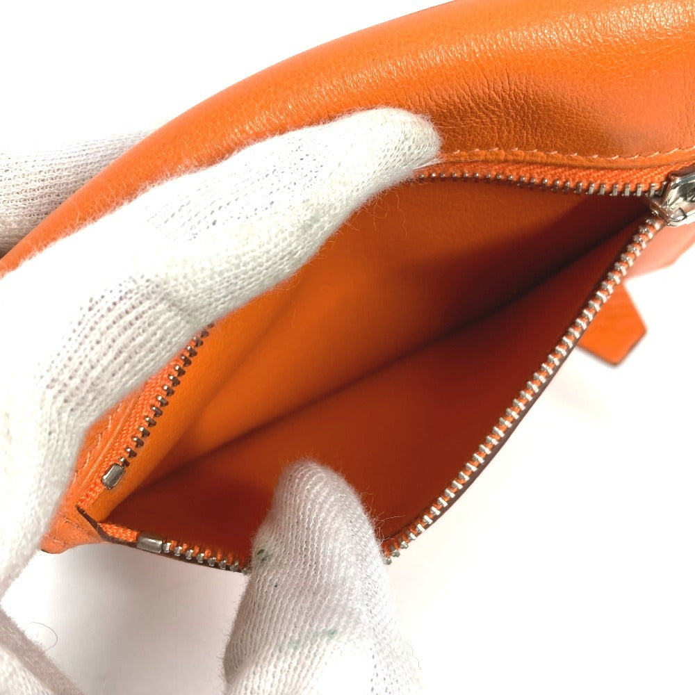 HERMES Zipzac Compact Wallet Bi-fold Swift Unisex Orange