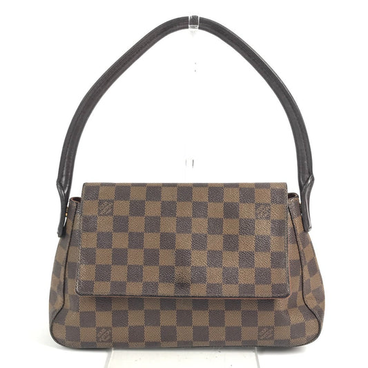 LOUIS VUITTON N51158 ダミエ ミニルーピング ハンドバッグ フラップ SPO スペシャルオーダー ショルダーバッグ カバン トートバッグ ダミエキャンバス レディース エベヌ ブラウン