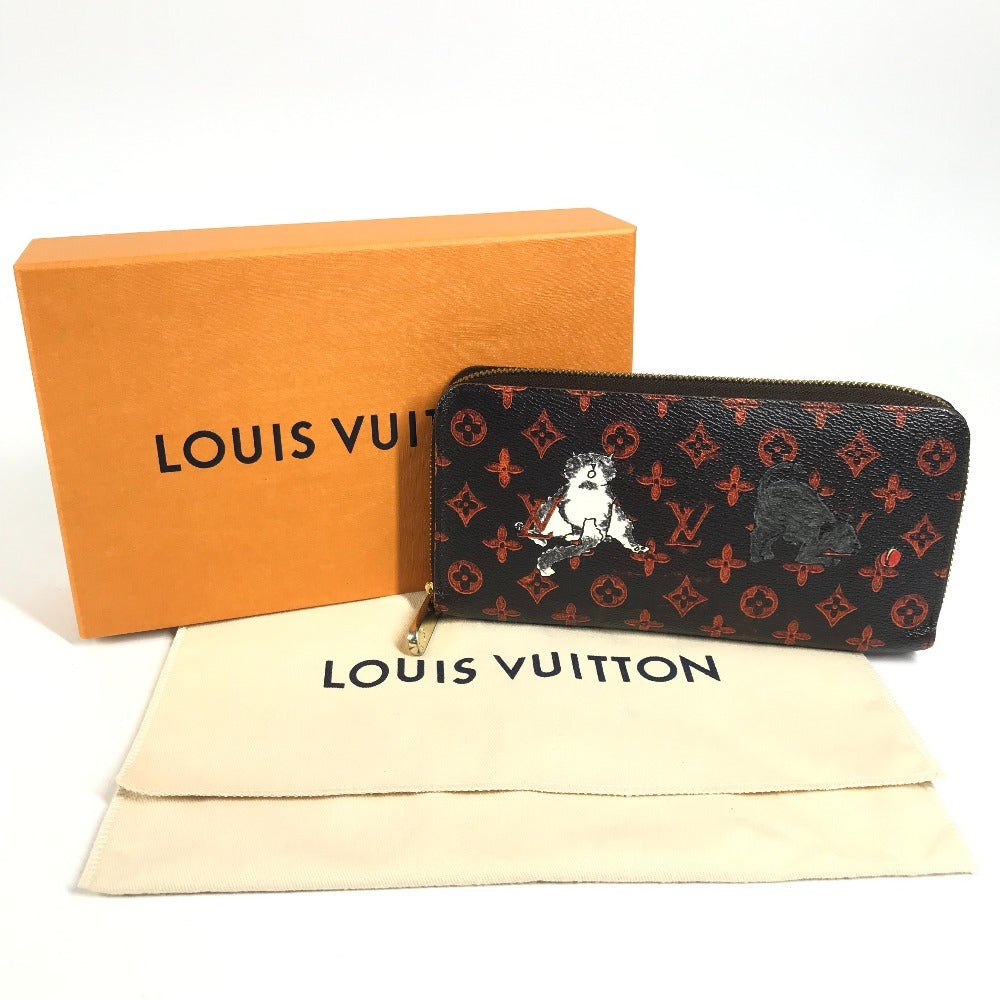 LOUIS VUITTON M63875 モノグラム キャットグラム ジッピーウォレット ロングウォレット ラウンドファスナー 長財布 モノグラムキャンバス ユニセックス ブラウン