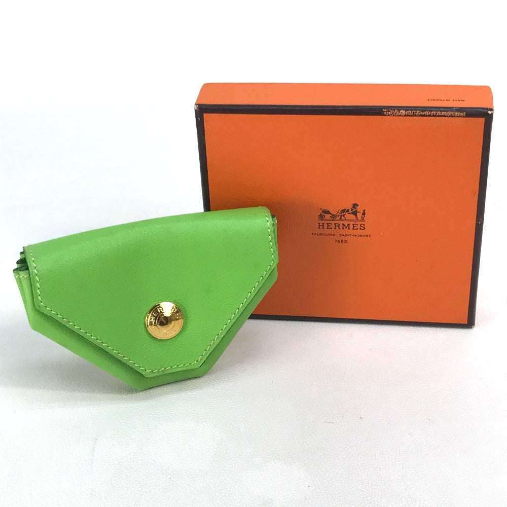 HERMES Le Vinquatre Coin Purse Wallet Coin Case in Swift Leather, Unisex, Apple Green and Light Green