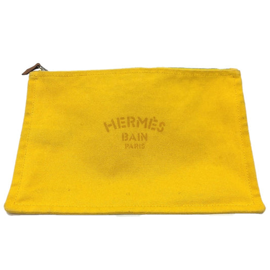 HERMES ニューヨッティングポーチ GM ポーチ キャンバス レディース イエロー
