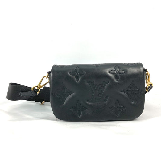 LOUIS VUITTON M81398 モノグラム バブルグラム ウォレットオンストラップ 長財布 斜め掛け クラッチバッグ 2WAYバッグ ショルダーバッグ レザー レディース ブラック