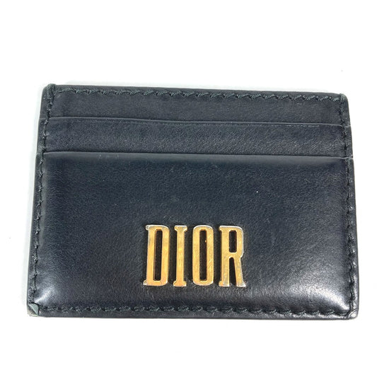 Dior 26-MA-1128 パスケース ロゴ 名刺入れ カードホルダー カードケース レザー ユニセックス ブラック