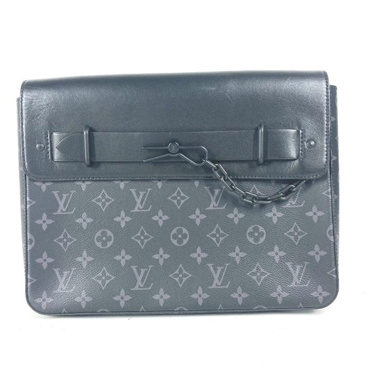 LOUIS VUITTON M80107 モノグラムエクリプス ポシェット スティーマー カバン ポーチ フラップ セカンドバッグ クラッチバッグ モノグラムエクリプスキャンバス ユニセックス ブラック
