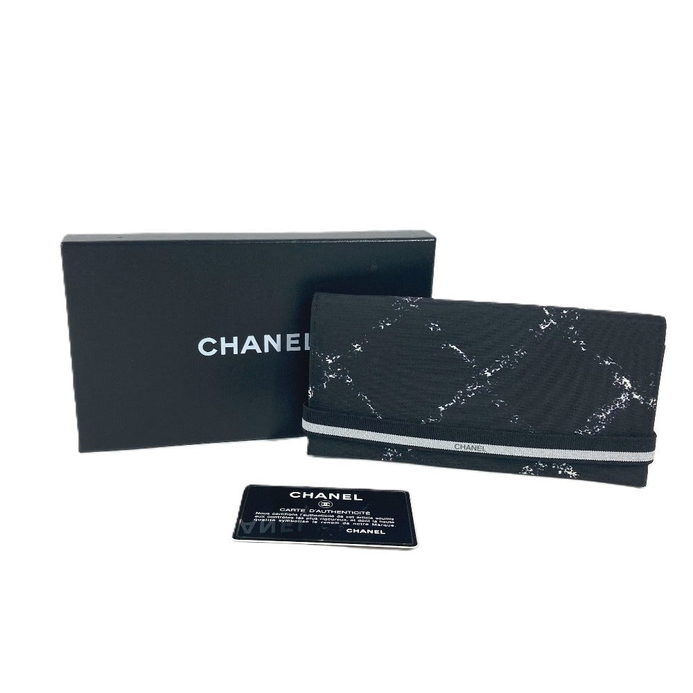 CHANEL A14344 旧トラベルライン ロングウォレット 2つ折り 長財布 ナイロン ユニセックス ブラック