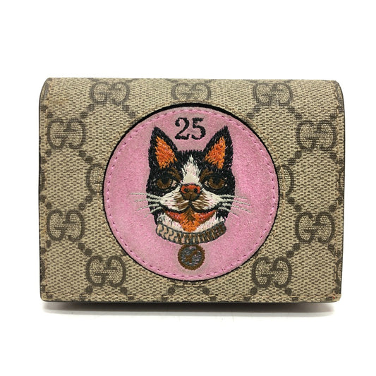 GUCCI 506277 GGスプリーム ボスコ BOSCO 財布 ウォレット コンパクト財布 2つ折り財布 GGスプリームキャンバス レディース ベージュ