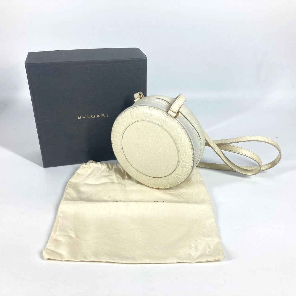 BVLGARI B-ZERO1 ビーゼロワン ヨーヨー ポシェット 斜め掛け カバン ショルダーバッグ レザー ユニセックス ベージュ