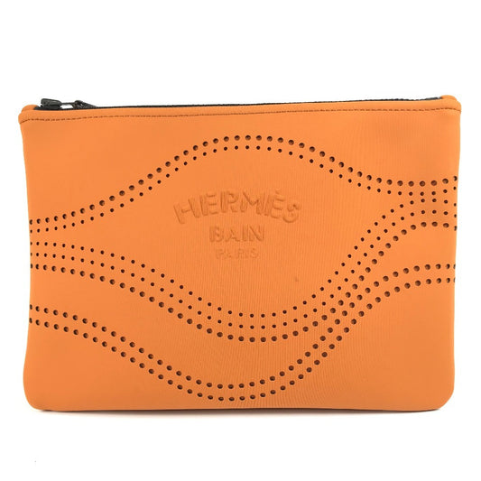 HERMES ネオバンMM クラッチバッグ マルチポーチ メイクポーチ ポーチ ポリアミド ユニセックス オレンジ