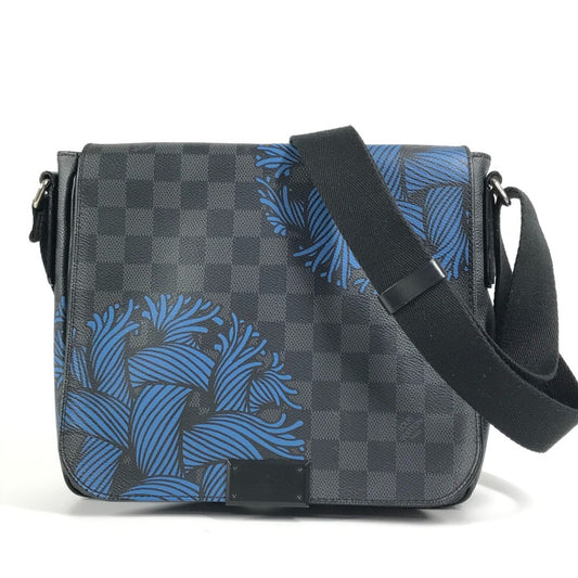 LOUIS VUITTON N41714 ダミエグラフィット ディストリクトPM クリストファーネメス ロープモチーフ メッセンジャーバッグ 斜め掛け カバン フラップ ショルダーバッグ ダミエグラフィットキャンバス メンズ ブラック