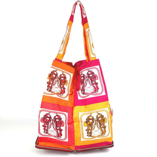 HERMES Bags Eco Bags Folding Silky pop Tote Bag Hand Bag Shoulder Bag Leather Red Used