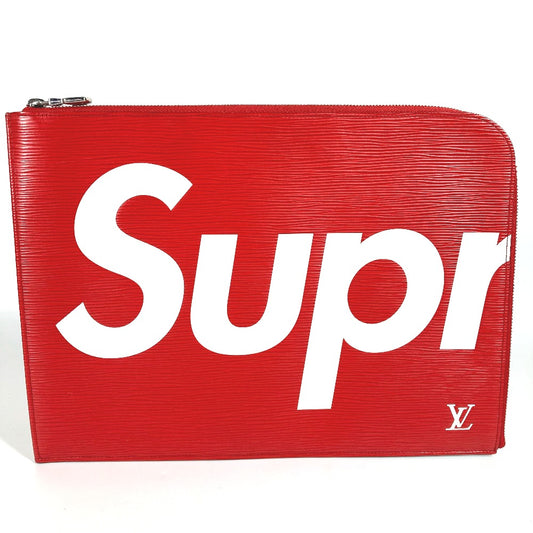 LOUIS VUITTON M67722 エピ ポシェット ジュールGM supreme シュプリーム コラボ カバン クラッチバッグ エピレザー メンズ レッド