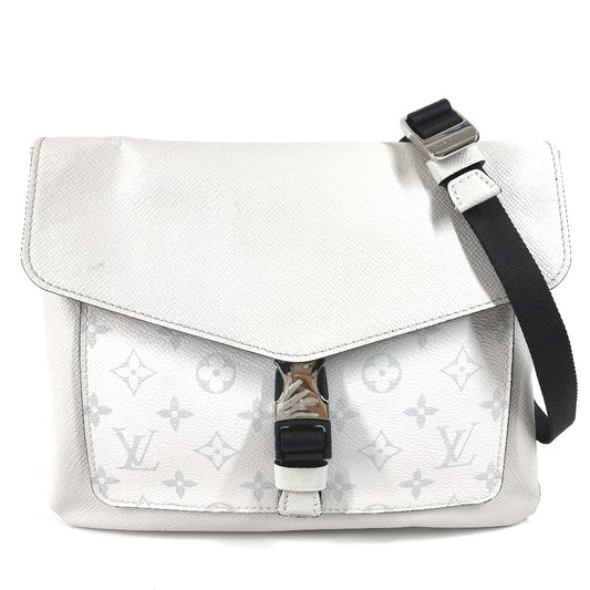 LOUIS VUITTON M30411 Taiga Rama Flap Messenger Bag, Crossbody Flap Shoulder Bag, Taiga Leather, Unisex, White