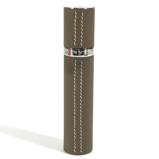 HERMES perfume case refillable Atomizer perfume case perfume case accessory case Leather Etoupe gray Used