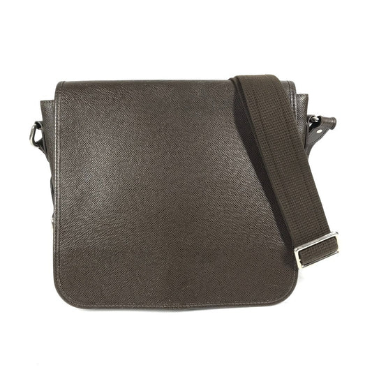 LOUIS VUITTON M32488 Taiga Andrei Crossbody Messenger Bag with Flap Shoulder Bag in Taiga Leather, Grizzly Brown, Unisex