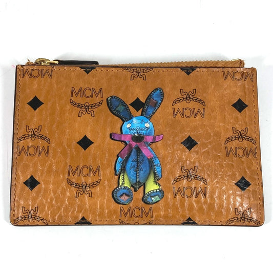 MCM ヴィセトス ロゴ 財布 小銭入れ キーリング付き コインケース レザー ユニセックス ブラウン