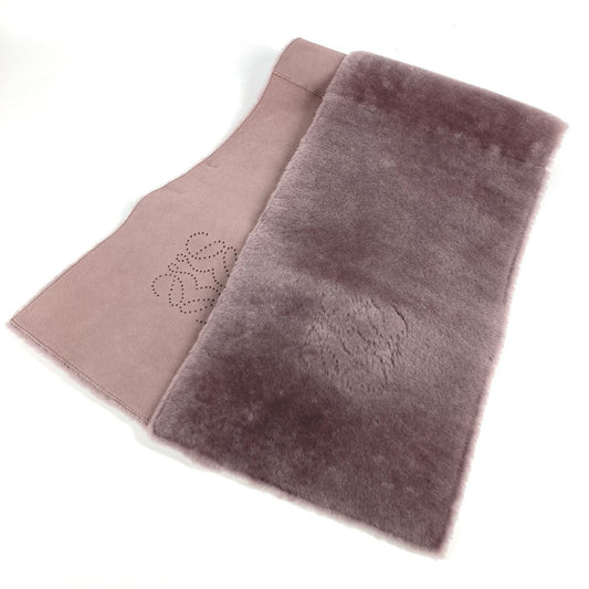 LOEWE Anagram Logo Accessory Fur Scarf Unisex Purple