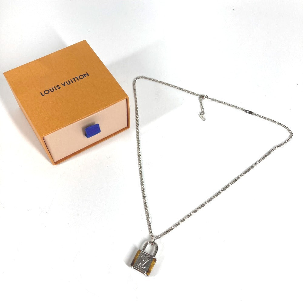 LOUIS VUITTON M62668 コリエ LVストーン タイガーアイ ペンダント ネックレス アクセサリー チェーン ネックレス メタル ユニセックス シルバー