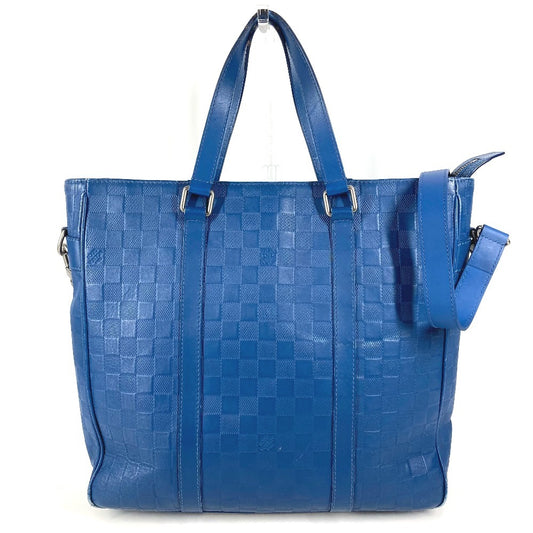 LOUIS VUITTON N41352 Damier Infini Tadao PM Tadao PM Crossbody Bag Vertical Tote Bag 2-Way Bag Shoulder Bag Damier Infini Leather Women's Blue