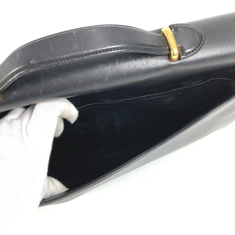 CARTIER Panthère Logo Bag Handbag Tote Bag Business Bag Leather Unisex Black