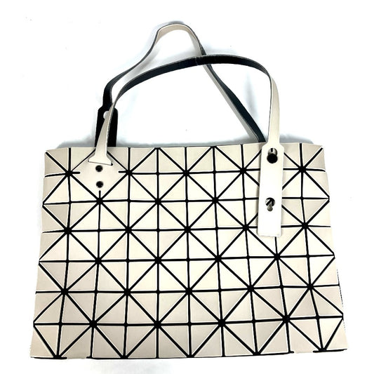 ISSEY MIYAKE BAOBAO Horizontal Tote Bag Shoulder Bag PVC/Leather Unisex Beige