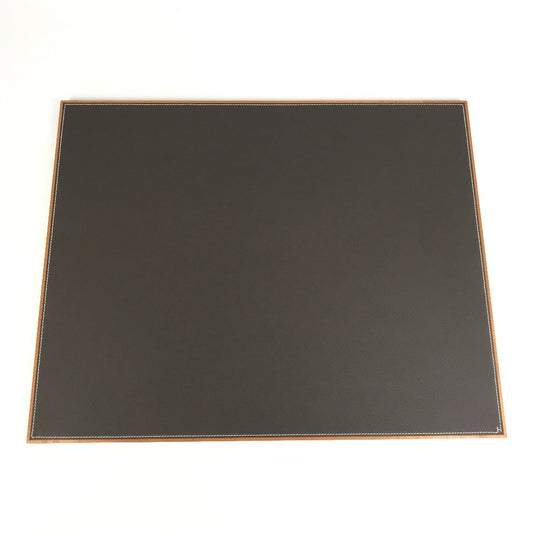 HERMES Tray, Large, Mat Tray, Objet, Ornament, Accessories Case, Leather/Wood, Unisex, Brown