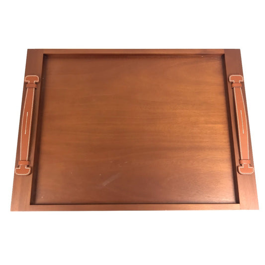 HERMES Tray Etriviere MM Objet Ornament Trinket Dish Unisex Brick Brown