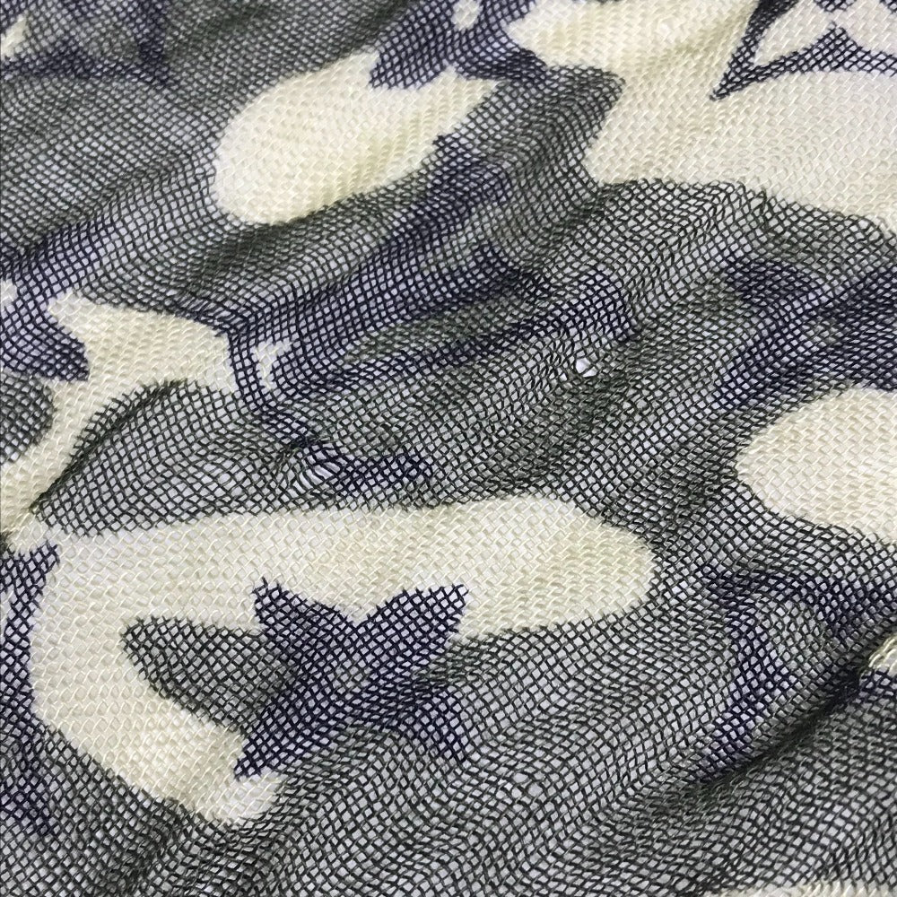 LOUIS VUITTON M74152 Monogramouflage Takashi Murakami Stole Fringed Scarf Camouflage Shawl Cashmere Unisex Green