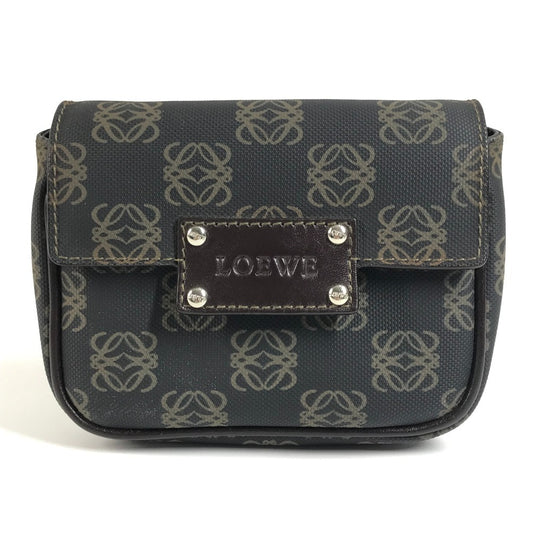 LOEWE アナグラム ロゴ ウエストバッグ ボディバッグ カバン ポーチ PVC/レザー ユニセックス ブラウン