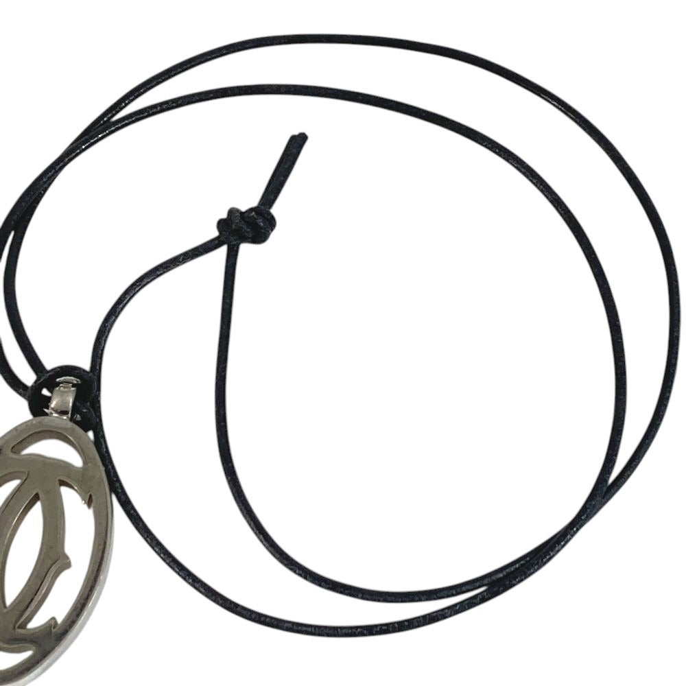 CARTIER T1220157 2C Decor สร้อยคอ ชอคเกอร์ หนังประดับโลหะจี้เงินยูนิเซ็กส์