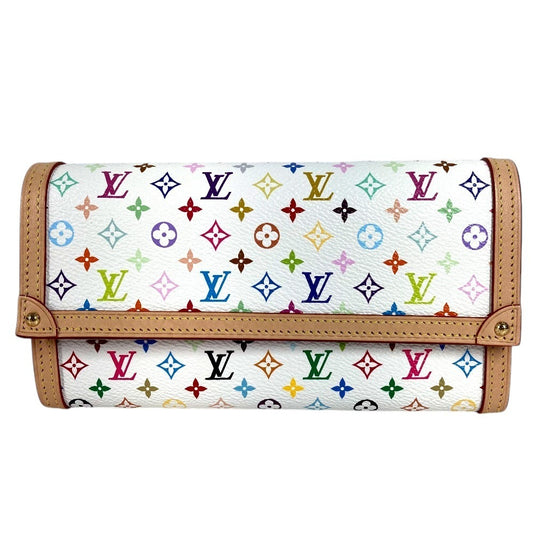 LOUIS VUITTON M13397 日本限定 LV × TM モノグラムマルチカラー ポルトフォイユ サラ NM フラップ ロングウォレット 長財布 モノグラムマルチカラーキャンバス ユニセックス ブロン ホワイト