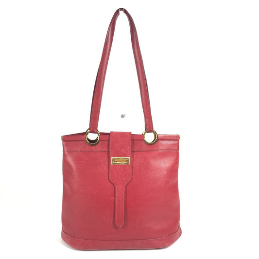 HERMES Vintage Belly Shoulder Tote Bag Handbag Shoulder Bag Courchevel Unisex Red