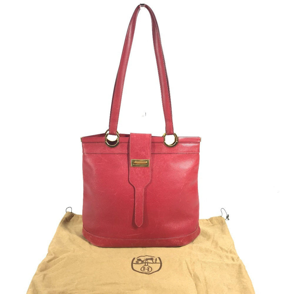 HERMES ヴィンテージ ベリー 肩掛け トートバッグ カバン ショルダーバッグ クシュベル ユニセックス レッド