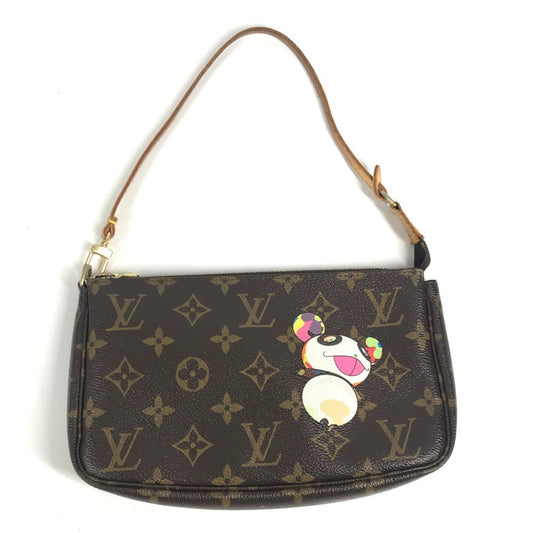 LOUIS VUITTON M51981 モノグラム パンダ 村上隆 ポシェットアクセソワール カバン アクセサリーポーチ ハンドバッグ ショルダーバッグ モノグラムキャンバス レディース ブラウン