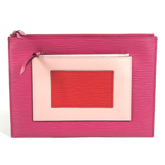 LOUIS VUITTON M62253 Epi Pochette Plat กระเป๋าคลัตช์ กระเป๋าถือ โคคลิโค สีชมพู หนัง Epi สำหรับผู้หญิง